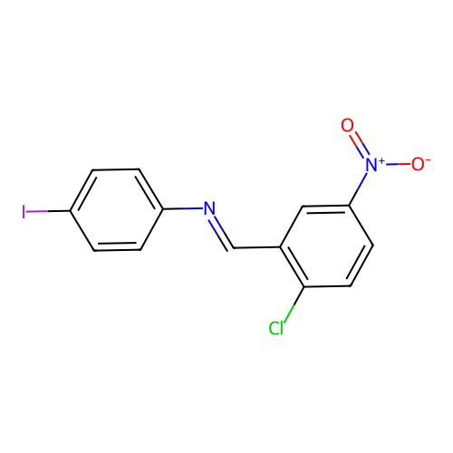 N-[(E)-(2-chloro-5-nitrophenyl)methylidene]-4-iodoaniline structure