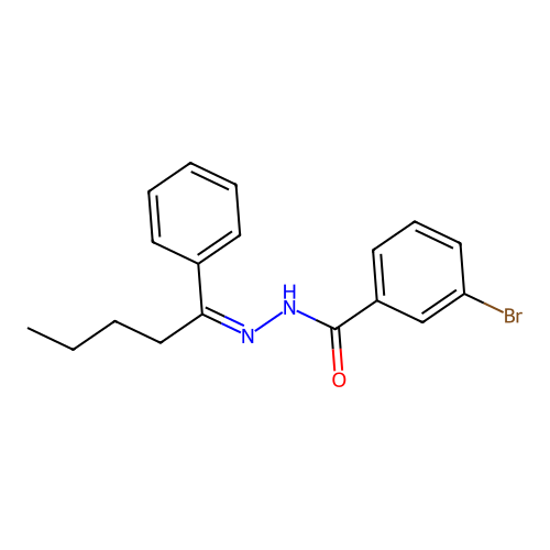 3-bromo-N-[(Z)-1-phenylpentylideneamino]benzamide structure