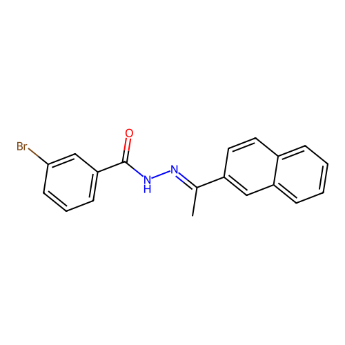 3-bromo-N'-[(1E)-1-(naphthalen-2-yl)ethylidene]benzohydrazide structure