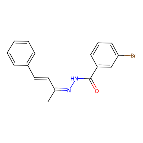 3-bromo-N-(4-phenylbut-3-en-2-ylideneamino)benzamide structure