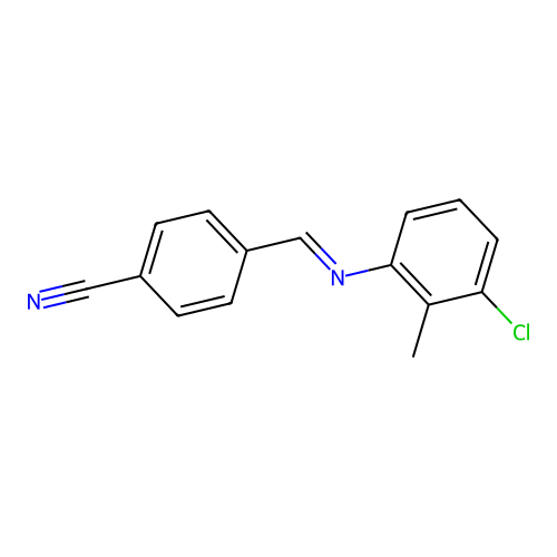 4-{[(3-Chloro-2-methylphenyl)imino]methyl}benzonitrile structure