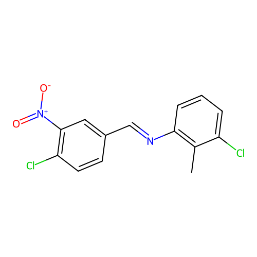 (3-Chloro-2-methylphenyl)(4-chloro-3-nitrobenzylidene)amine structure