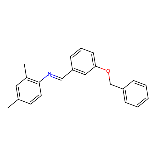 N-[3-(benzyloxy)benzylidene]-N-(2,4-dimethylphenyl)amine structure