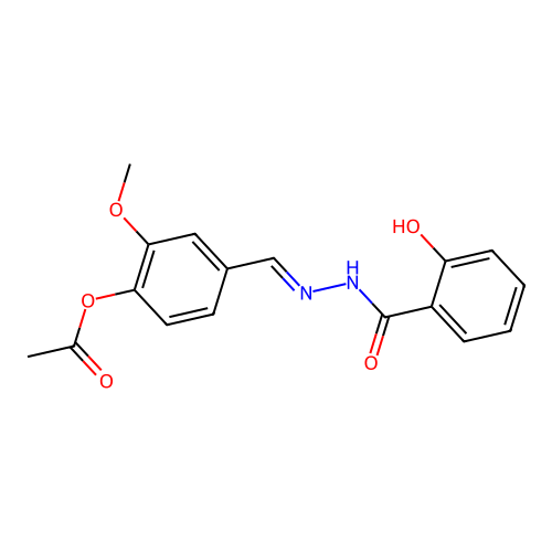 [4-[(E)-[(2-hydroxybenzoyl)hydrazinylidene]methyl]-2-methoxyphenyl] acetate structure