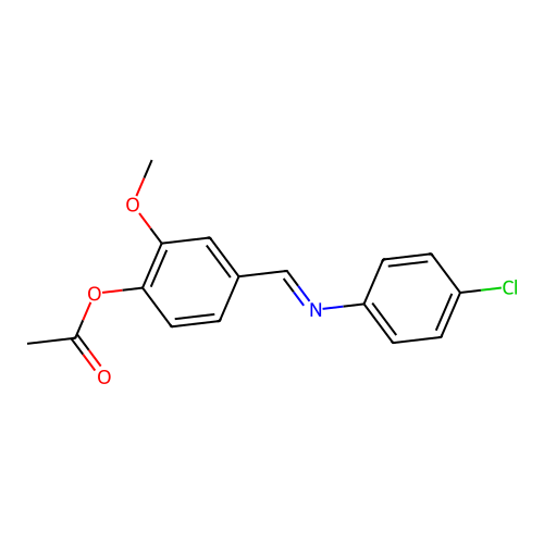 4-[(E)-[(4-Chlorophenyl)imino]methyl]-2-methoxyphenyl acetate structure
