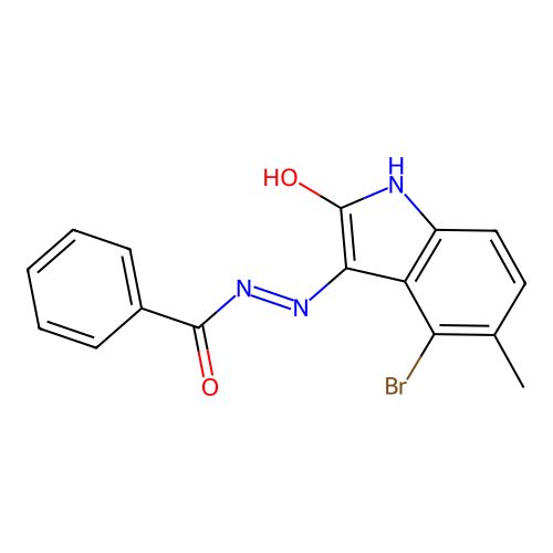 N'-(4-bromo-5-methyl-2-oxo-1,2-dihydro-3H-indol-3-ylidene)benzohydrazide structure