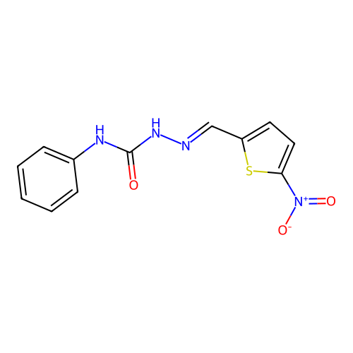5-Nitro-2-thiophenecarbaldehyde N-phenylsemicarbazone structure