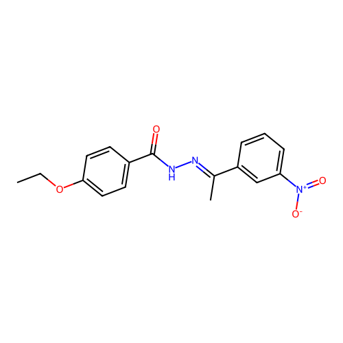 4-ethoxy-N'-[(1E)-1-(3-nitrophenyl)ethylidene]benzohydrazide structure