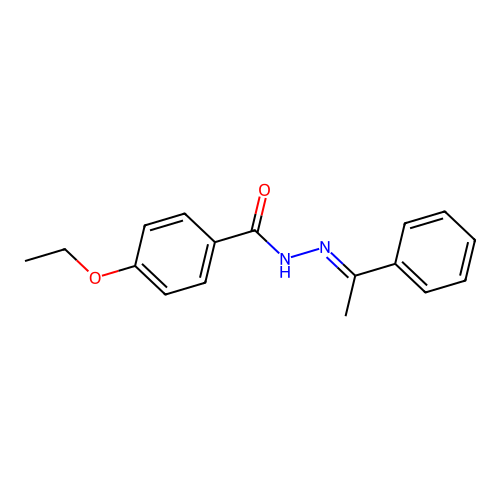 4-ethoxy-N'-[(1E)-1-phenylethylidene]benzohydrazide structure