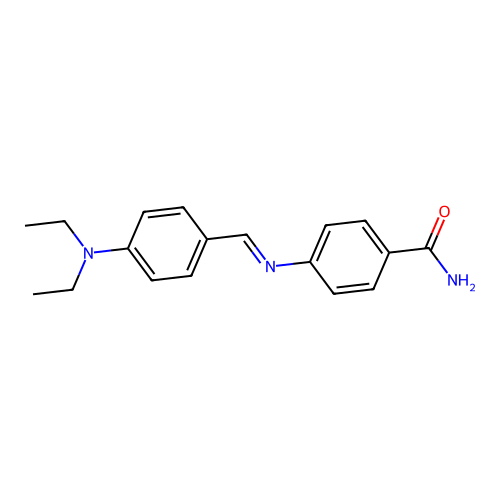 4-({(E)-[4-(diethylamino)phenyl]methylidene}amino)benzamide structure