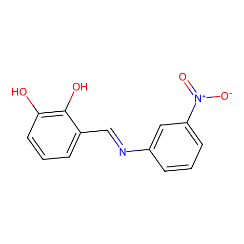 3-{(E)-[(3-nitrophenyl)imino]methyl}benzene-1,2-diol structure