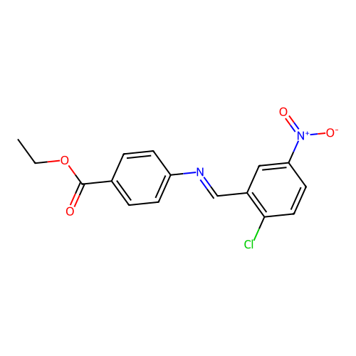 ethyl 4-{[(E)-(2-chloro-5-nitrophenyl)methylidene]amino}benzoate structure