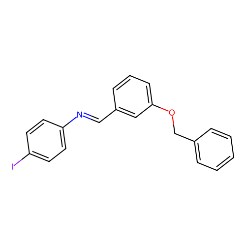 N-(4-iodophenyl)-1-(3-phenylmethoxyphenyl)methanimine structure