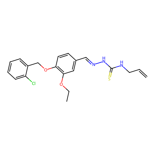 (E)-N-allyl-2-(4-((2-chlorobenzyl)oxy)-3-ethoxybenzylidene)hydrazinecarbothioamide structure