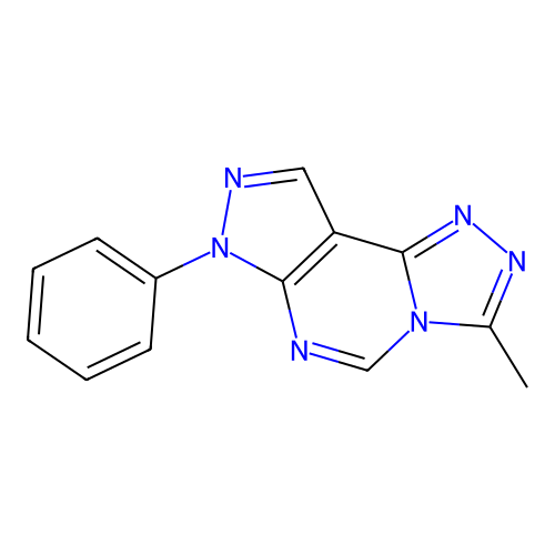 3-methyl-7-phenyl-7H-pyrazolo[4,3-e][1,2,4]triazolo[4,3-c]pyrimidine structure