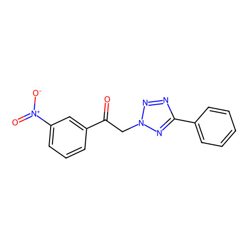 1-(3-nitrophenyl)-2-(5-phenyl-2H-tetrazol-2-yl)ethanone structure