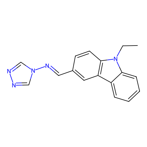 1-(9-ethylcarbazol-3-yl)-N-(1,2,4-triazol-4-yl)methanimine structure