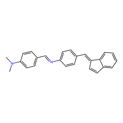 N-(4-(Dimethylamino)benzylidene)-4-(1H-inden-1-ylidenemethyl)aniline structure