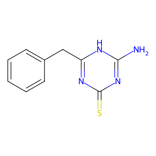 2-amino-6-benzyl-1H-1,3,5-triazine-4-thione structure