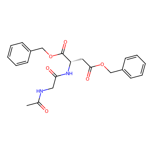 (S)-2-(2-Acetylamino-acetylamino)-succinic acid dibenzyl ester structure