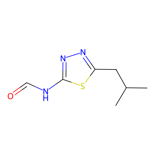 N-[5-(2-methylpropyl)-1,3,4-thiadiazol-2-yl]formamide structure