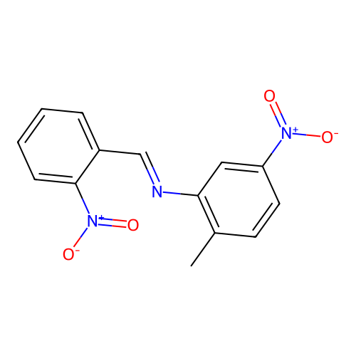 2-methyl-5-nitro-N-[(E)-(2-nitrophenyl)methylidene]aniline structure