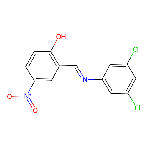2-{[(3,5-Dichlorophenyl)imino]methyl}-4-nitrophenol structure