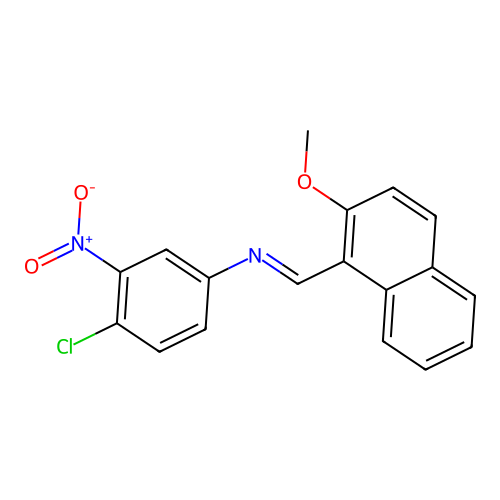 4-chloro-N-[(E)-(2-methoxynaphthalen-1-yl)methylidene]-3-nitroaniline structure