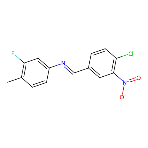 N-(4-chloro-3-nitrobenzylidene)-3-fluoro-4-methylaniline structure