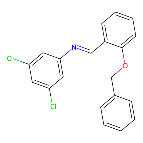 N-{(Z)-[2-(benzyloxy)phenyl]methylidene}-3,5-dichloroaniline structure