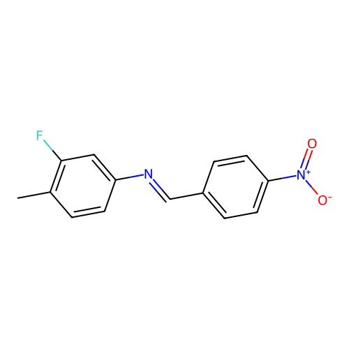 3-fluoro-4-methyl-N-(4-nitrobenzylidene)aniline structure