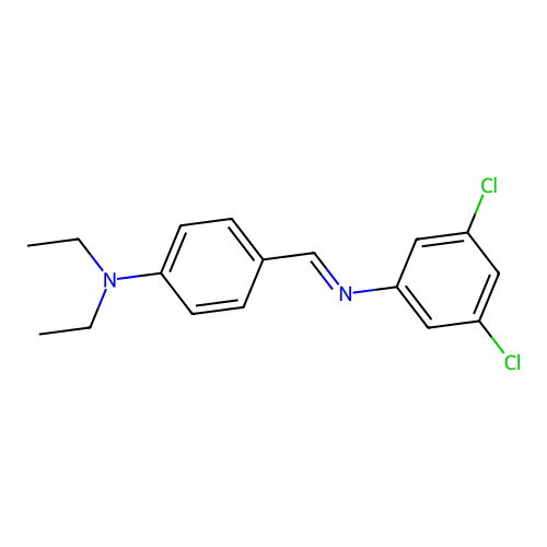 Benzenamine, 3,5-dichloro-N-(4-diethylaminobenzylidene)- structure