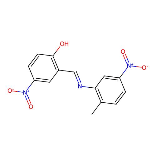 2-{[(2-Methyl-5-nitrophenyl)imino]methyl}-4-nitrophenol structure