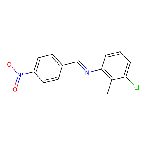 (3-Chloro-2-methyl-phenyl)-(4-nitro-benzylidene)-amine structure