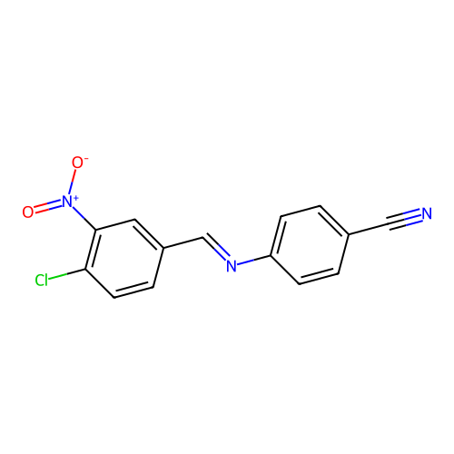 4-{[(E)-(4-chloro-3-nitrophenyl)methylidene]amino}benzonitrile structure