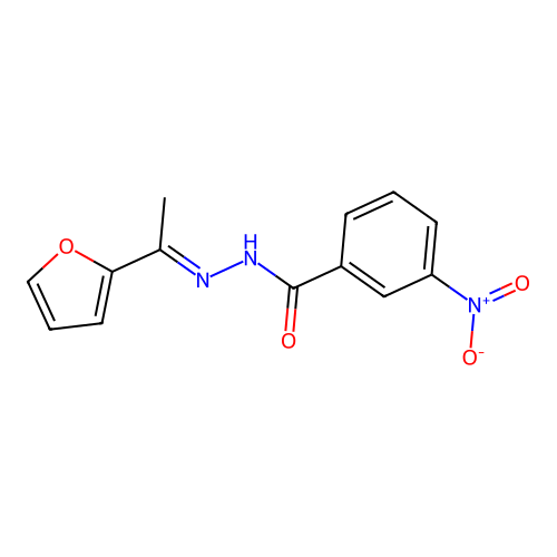 N-[(E)-1-(furan-2-yl)ethylideneamino]-3-nitrobenzamide structure