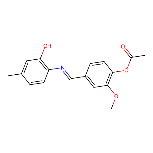 4-{[(2-Hydroxy-4-methylphenyl)imino]methyl}-2-methoxyphenyl acetate structure