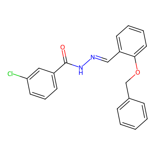 N'-{(E)-[2-(benzyloxy)phenyl]methylidene}-3-chlorobenzohydrazide structure