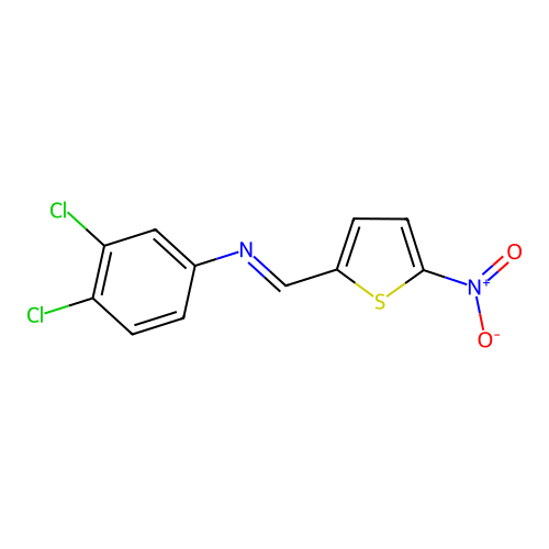 3,4-dichloro-N-[(5-nitro-2-thienyl)methylene]aniline structure