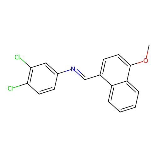 N-(3,4-dichlorophenyl)-1-(4-methoxynaphthalen-1-yl)methanimine structure