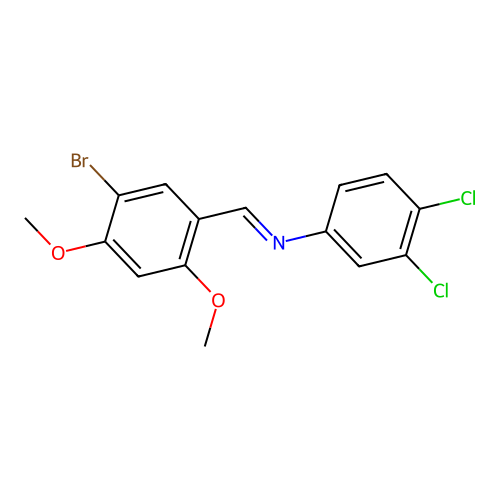 N-(5-bromo-2,4-dimethoxybenzylidene)-N-(3,4-dichlorophenyl)amine structure