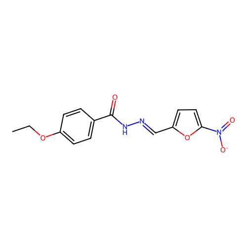 4-ethoxy-N'-({5-nitro-2-furyl}methylene)benzohydrazide structure