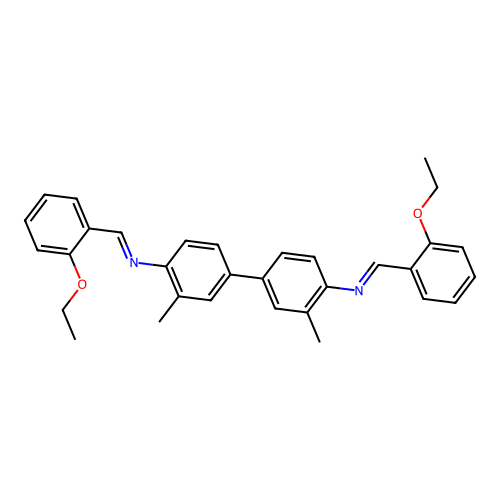 N,N'-bis[(E)-(2-ethoxyphenyl)methylidene]-3,3'-dimethylbiphenyl-4,4'-diamine structure