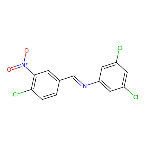 3,5-dichloro-N-[(E)-(4-chloro-3-nitrophenyl)methylidene]aniline structure