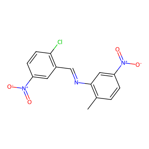 N-(2-chloro-5-nitrobenzylidene)-2-methyl-5-nitroaniline structure