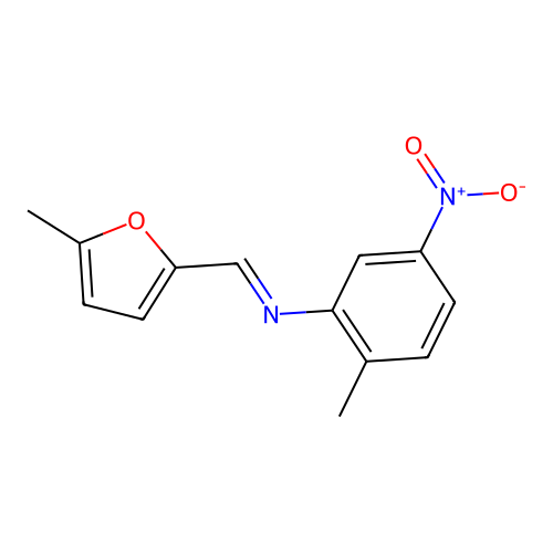 2-methyl-N-[(E)-(5-methylfuran-2-yl)methylidene]-5-nitroaniline structure