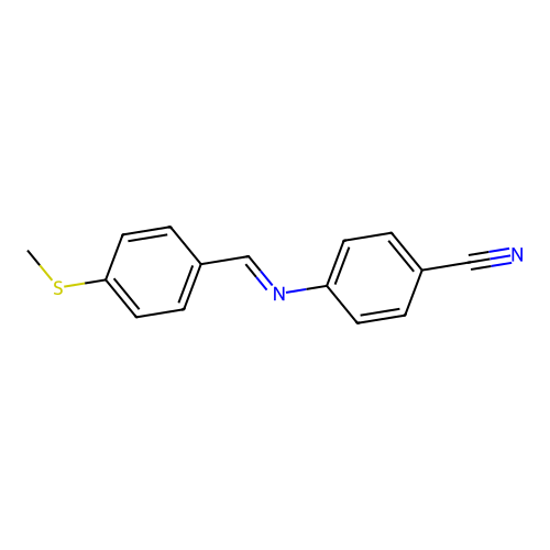 4-((4-Methylsulfanyl-benzylidene)-amino)-benzonitrile structure