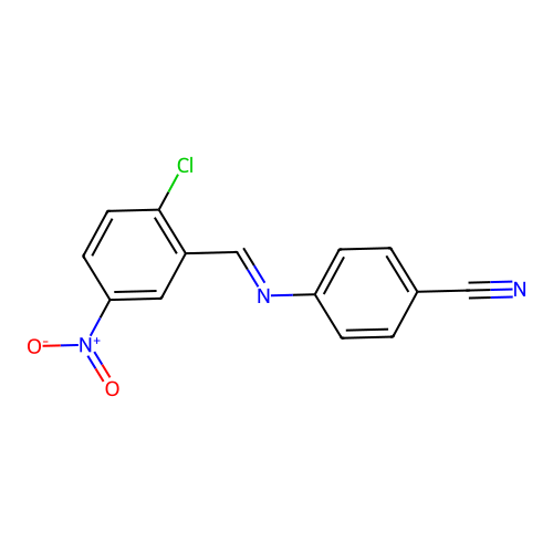 4-[(2-氯-5-硝基亚苄基)氨基]苯甲腈 structure