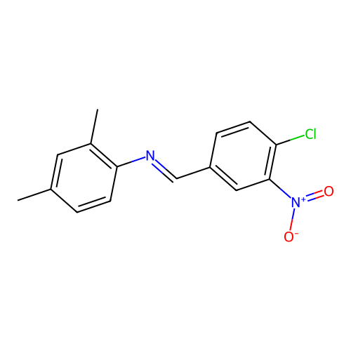 N-(4-chloro-3-nitrobenzylidene)-2,4-dimethylaniline structure