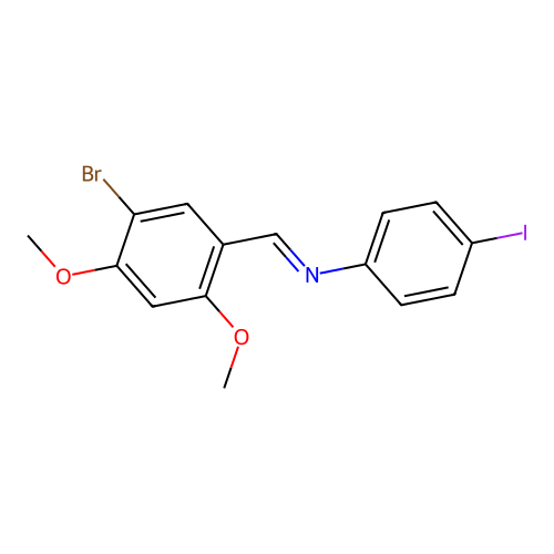 N-[(E)-(5-bromo-2,4-dimethoxyphenyl)methylidene]-4-iodoaniline structure